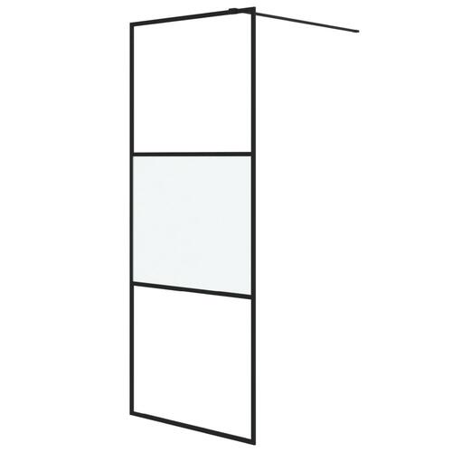 Brusevæg 80x195 cm halvmatteret sikkerhedsglas sort
