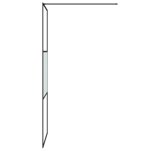 Brusevæg 80x195 cm halvmatteret sikkerhedsglas sort