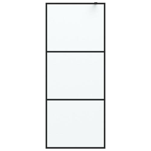 Brusevæg 80x195 cm matteret sikkerhedsglas sort