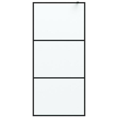 Brusevæg 90x195 cm matteret sikkerhedsglas sort