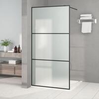 Brusevæg 100x195 cm matteret sikkerhedsglas sort