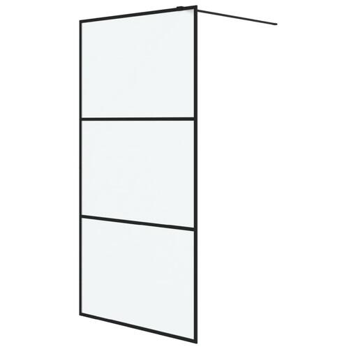 Brusevæg 100x195 cm matteret sikkerhedsglas sort