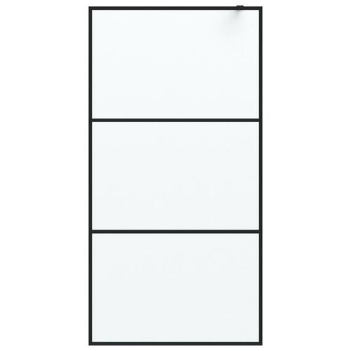 Brusevæg 100x195 cm matteret sikkerhedsglas sort