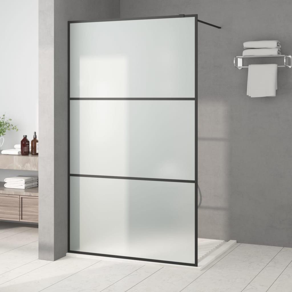 Brusevæg 115x195 cm matteret sikkerhedsglas sort