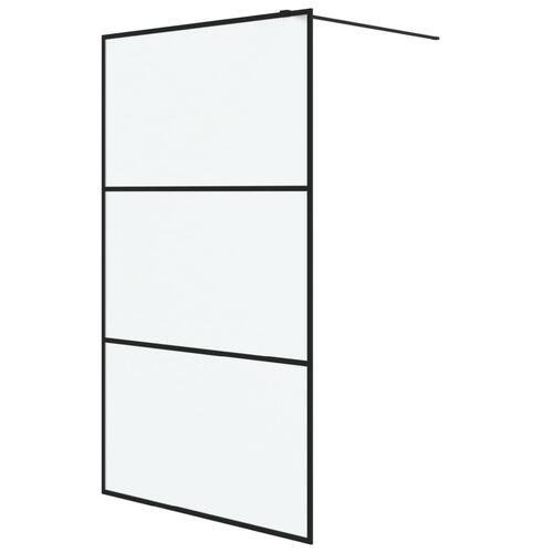 Brusevæg 115x195 cm matteret sikkerhedsglas sort