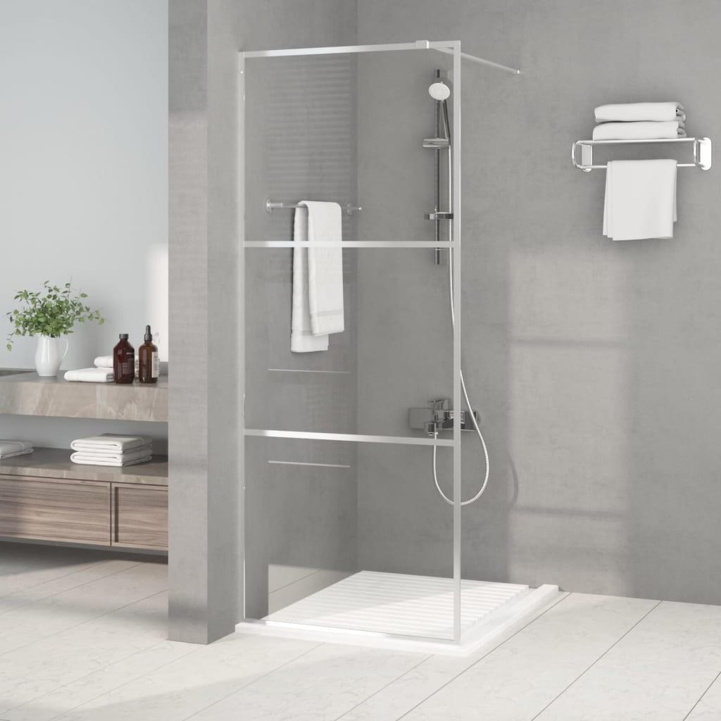Brusevæg 80x195 cm klart sikkerhedsglas sølvfarvet