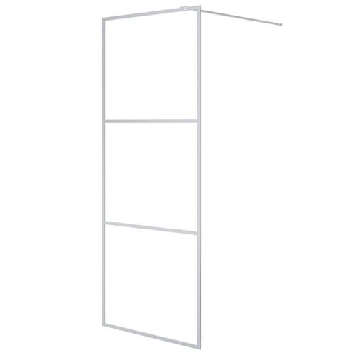 Brusevæg 80x195 cm klart sikkerhedsglas sølvfarvet