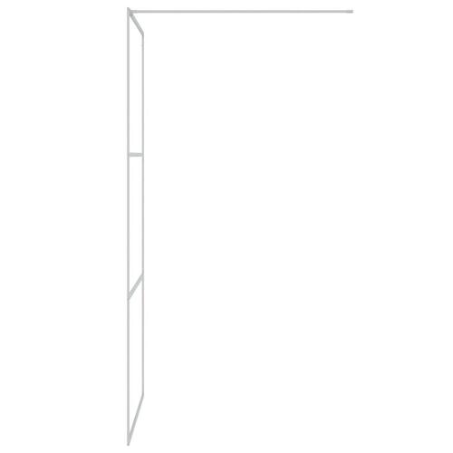Brusevæg 90x195 cm klart sikkerhedsglas sølvfarvet