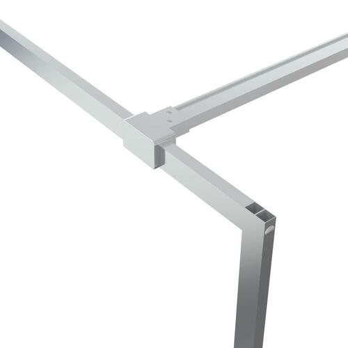 Brusevæg 90x195 cm klart sikkerhedsglas sølvfarvet
