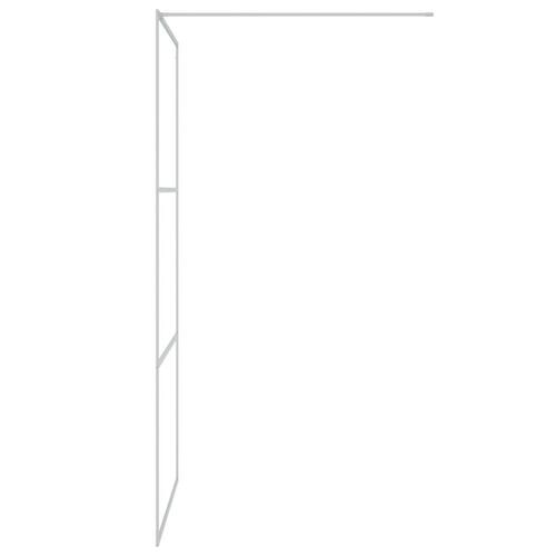 Brusevæg 100x195 cm klart sikkerhedsglas sølvfarvet