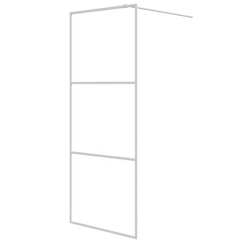 Brusevæg 80x195 cm klart sikkerhedsglas hvid