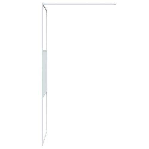 Brusevæg 80x195 cm klart sikkerhedsglas hvid