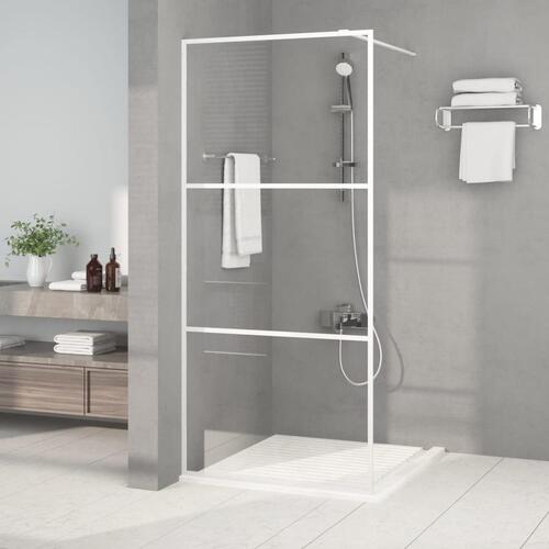 Brusevæg 90x195 cm klart sikkerhedsglas hvid