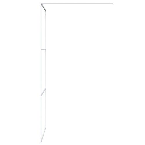 Brusevæg 90x195 cm klart sikkerhedsglas hvid