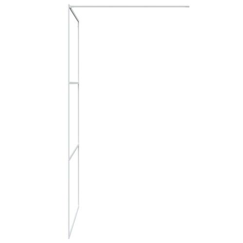 Brusevæg 115x195 cm klart sikkerhedsglas hvid