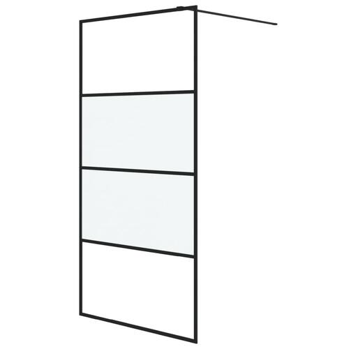 Brusevæg 100x195 cm halvmatteret sikkerhedsglas sort