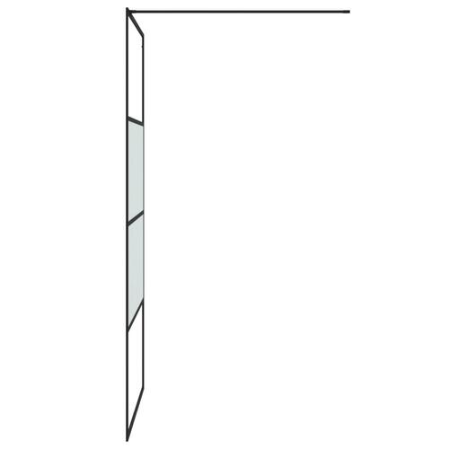 Brusevæg 100x195 cm halvmatteret sikkerhedsglas sort