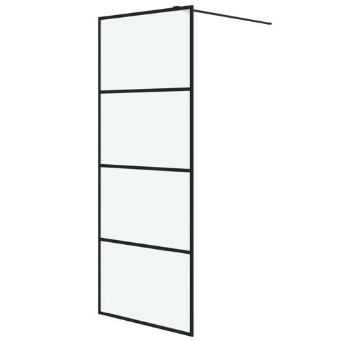 Brusevæg 80x195 cm matteret sikkerhedsglas sort