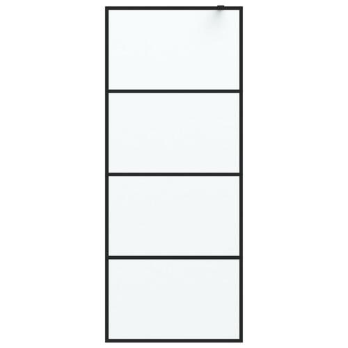 Brusevæg 80x195 cm matteret sikkerhedsglas sort
