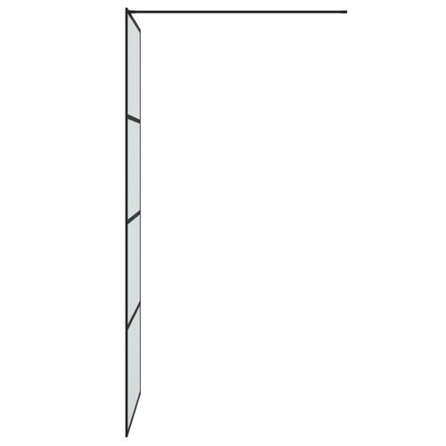 Brusevæg 80x195 cm matteret sikkerhedsglas sort