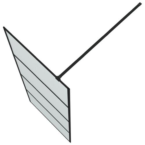 Brusevæg 80x195 cm matteret sikkerhedsglas sort