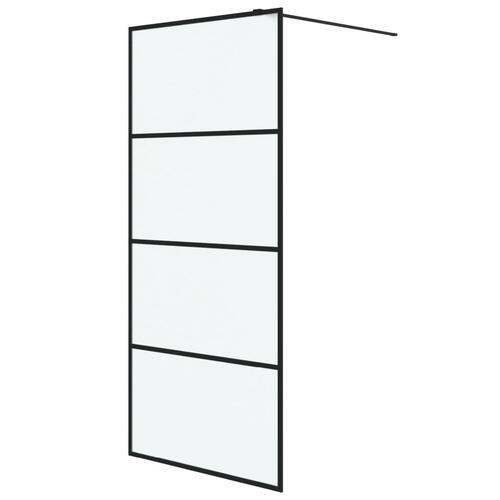 Brusevæg 90x195 cm matteret sikkerhedsglas sort