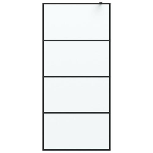 Brusevæg 90x195 cm matteret sikkerhedsglas sort