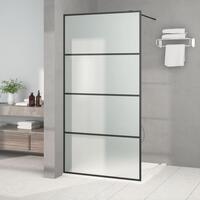 Brusevæg 100x195 cm matteret sikkerhedsglas sort