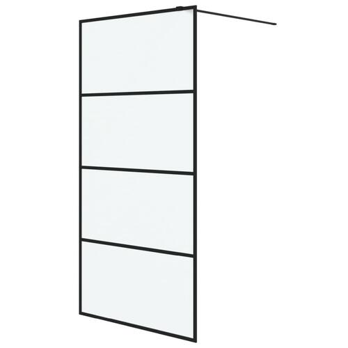 Brusevæg 100x195 cm matteret sikkerhedsglas sort
