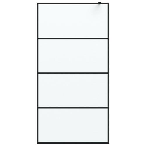 Brusevæg 100x195 cm matteret sikkerhedsglas sort