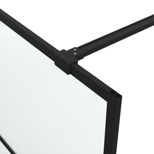 Brusevæg 100x195 cm matteret sikkerhedsglas sort