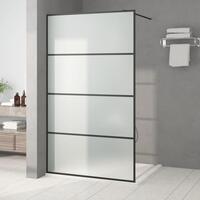 Brusevæg 115x195 cm matteret sikkerhedsglas sort