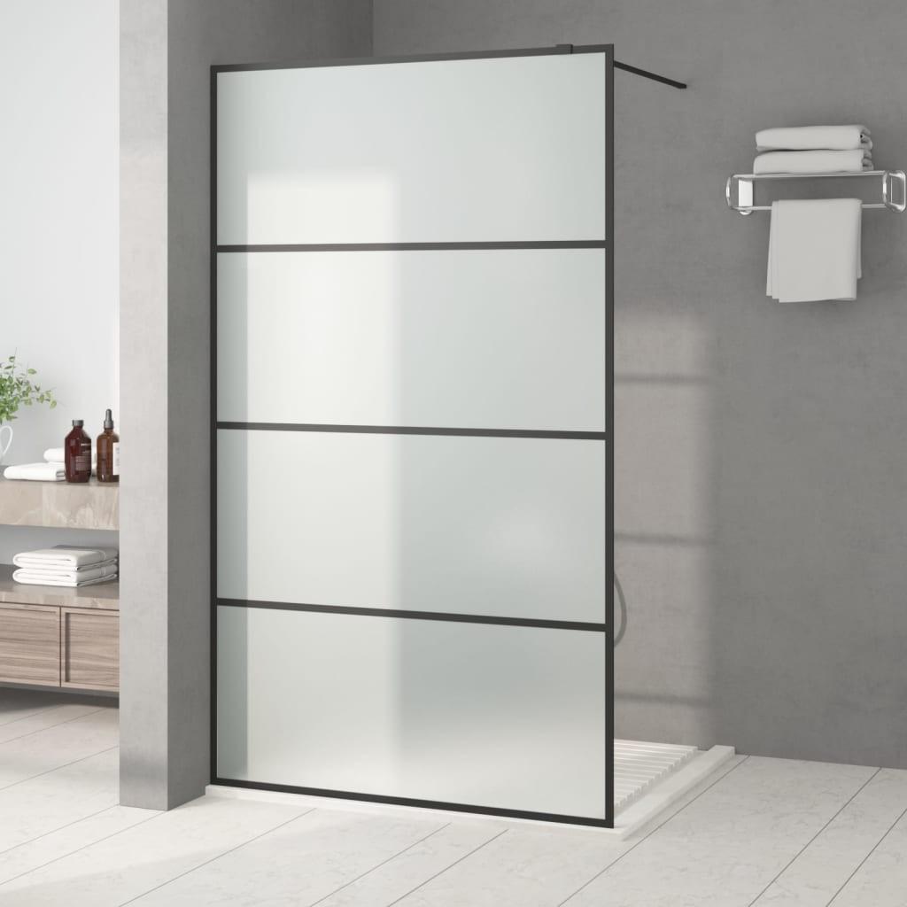 Brusevæg 115x195 cm matteret sikkerhedsglas sort