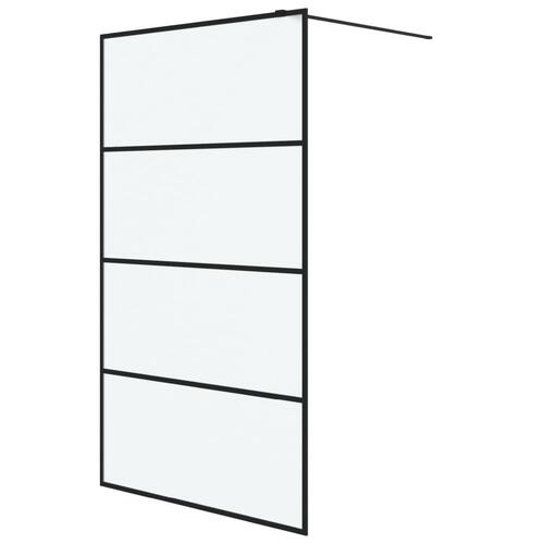 Brusevæg 115x195 cm matteret sikkerhedsglas sort