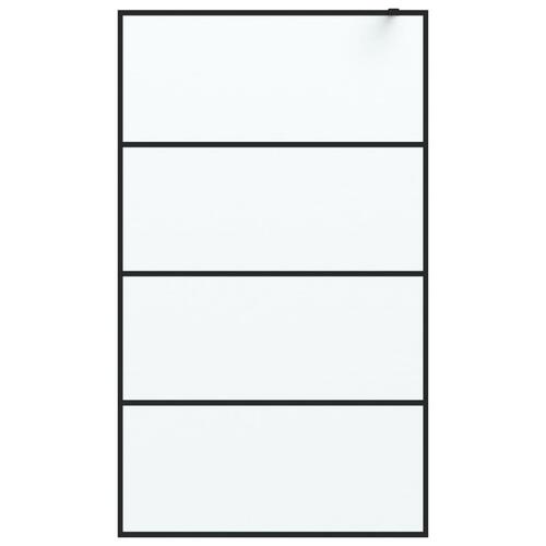 Brusevæg 115x195 cm matteret sikkerhedsglas sort