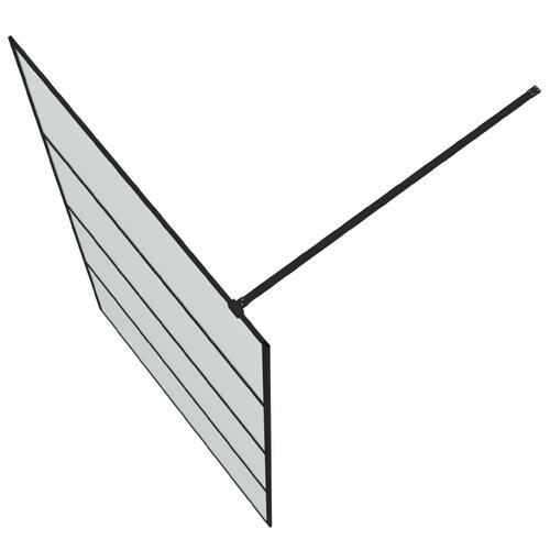 Brusevæg 115x195 cm matteret sikkerhedsglas sort