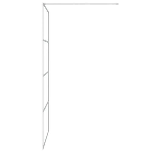 Brusevæg 100x195 cm klart sikkerhedsglas sølvfarvet