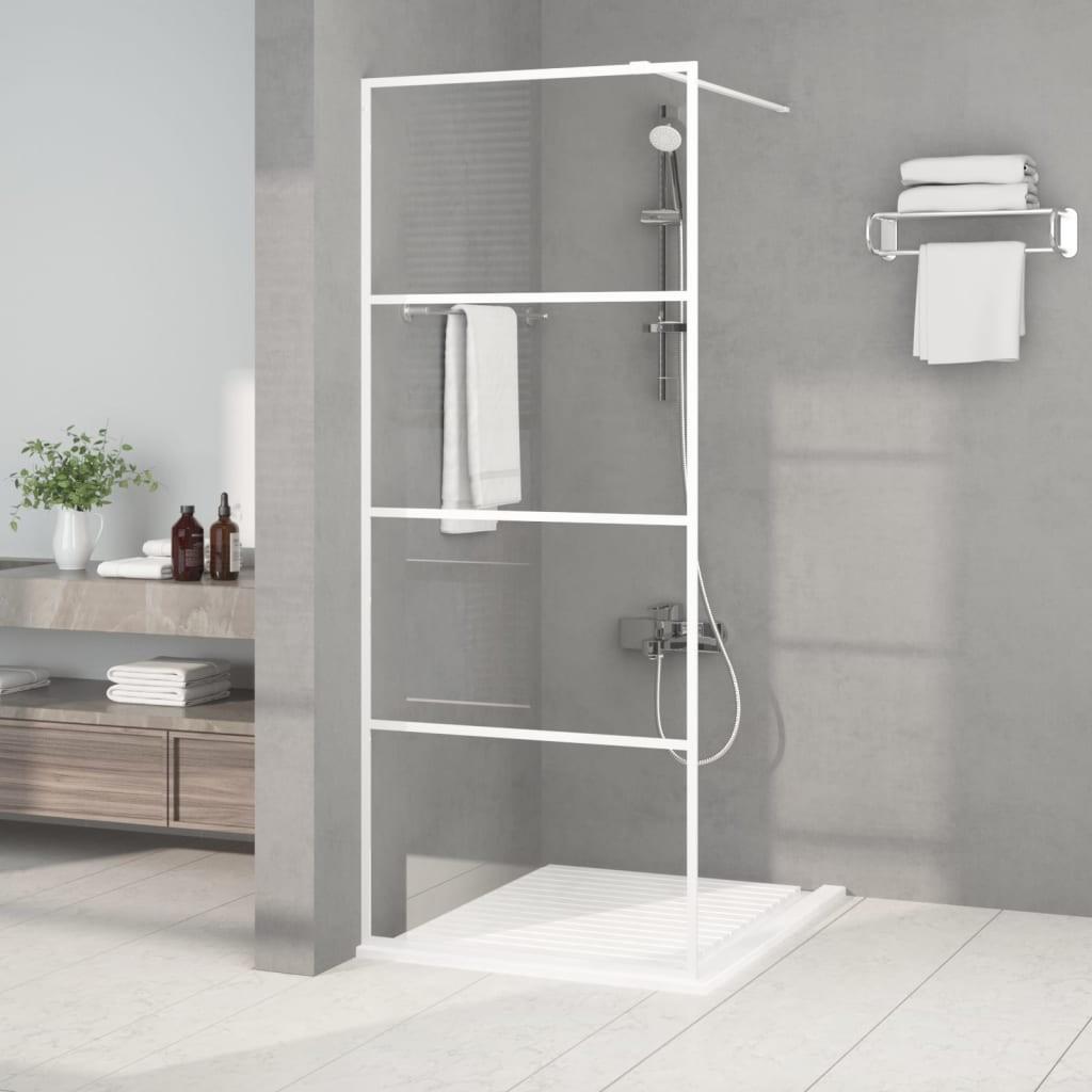 Brusevæg 80x195 cm klart sikkerhedsglas hvid