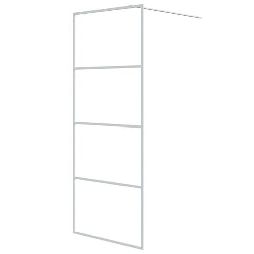 Brusevæg 80x195 cm klart sikkerhedsglas hvid
