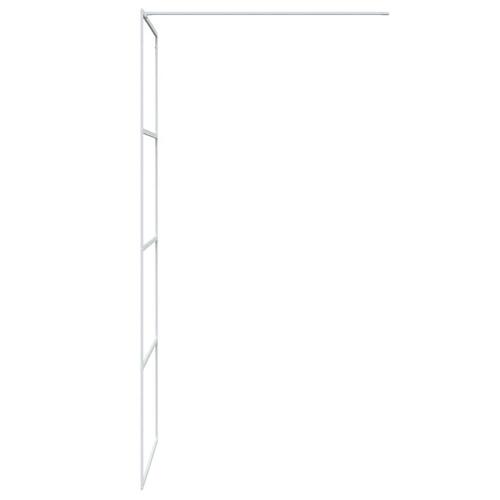Brusevæg 80x195 cm klart sikkerhedsglas hvid