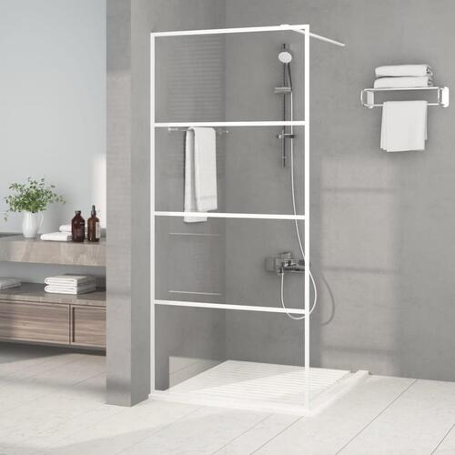 Brusevæg 90x195 cm klart sikkerhedsglas hvid