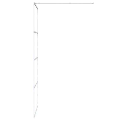 Brusevæg 90x195 cm klart sikkerhedsglas hvid