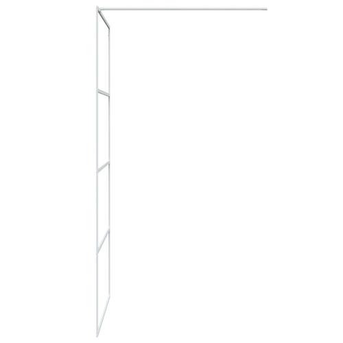 Brusevæg 100x195 cm klart sikkerhedsglas hvid