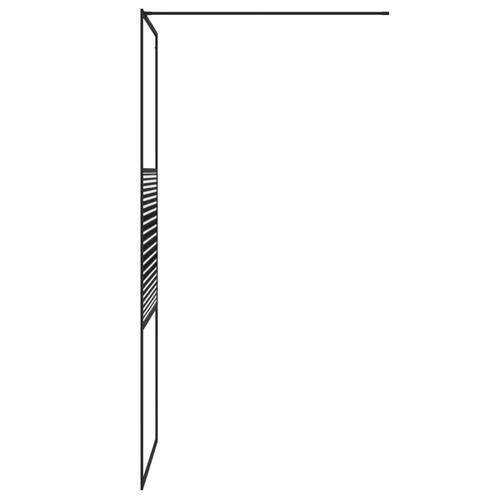 Brusevæg 80x195 cm klart sikkerhedsglas sort
