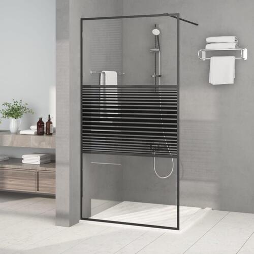 Brusevæg 100x195 cm klart sikkerhedsglas sort