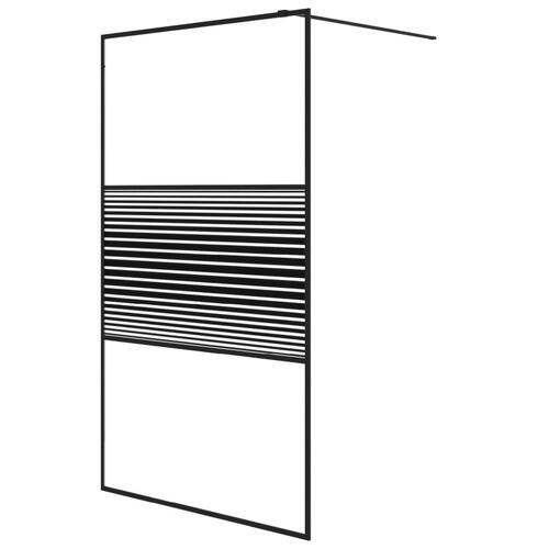 Brusevæg 115x195 cm klart sikkerhedsglas sort