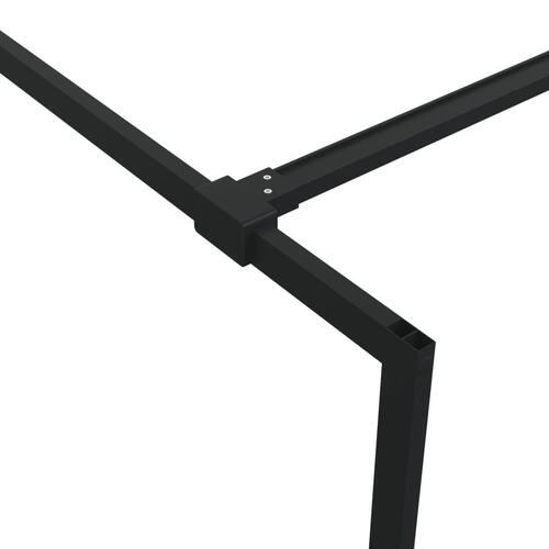 Brusevæg 115x195 cm klart sikkerhedsglas sort