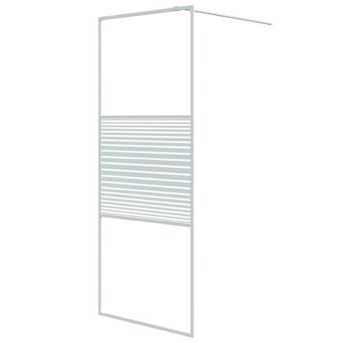 Brusevæg 80x195 cm klart sikkerhedsglas hvid