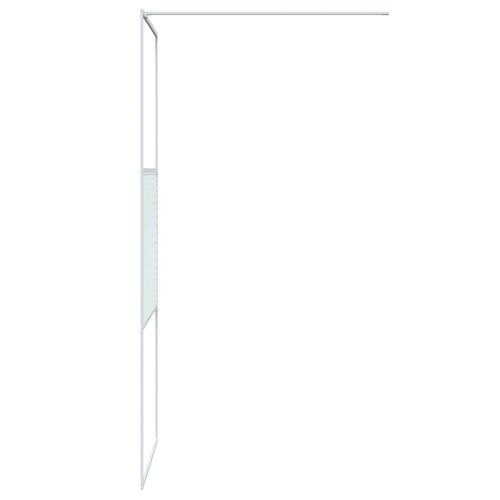 Brusevæg 80x195 cm klart sikkerhedsglas hvid