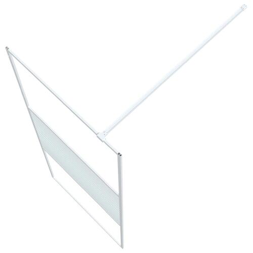 Brusevæg 80x195 cm klart sikkerhedsglas hvid